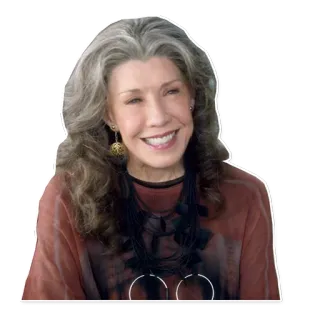😄 Lily Tomlin aktorka, kobieta, portret, uśmiech telegram sticker
