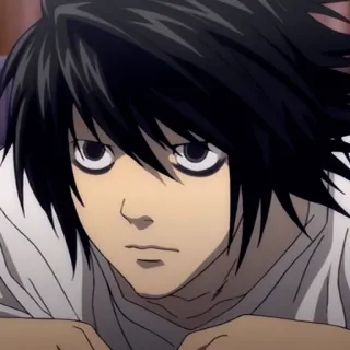 😐 L Lawliet Death Note Аниме, Death Note, Персонаж, L, L Lawliet, Детектив, Манга whatsapp sticker