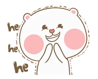😁 he ours, mignon, joyeux, dessin animé, animal, potelé, souriant, joues roses whatsapp sticker