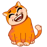 😄 kot, zwierzę, naklejka, pomarańczowy kot, kociak, słodki, szczęśliwy whatsapp sticker