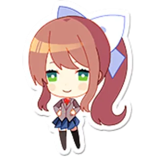 😏 Monika Doki Doki Literature Club! anime, manga, game, cute, kawaii telegram sticker