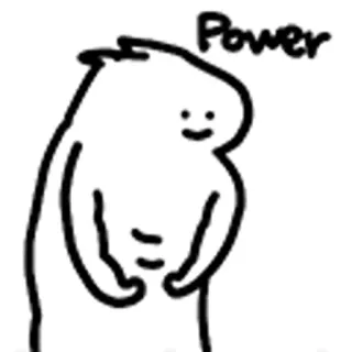 😺 Power figur, meme, gekritzel, einfach, niedlich telegram sticker