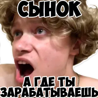 😱 СЫНОК
А ГДЕ ТЫ
ЗАРАБАТЫВАЕШЬ telegram sticker