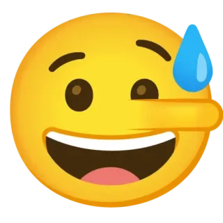 🤥 Emoji, Kẻ nói dối, Pinocchio, Mồ hôi, Lo lắng telegram sticker
