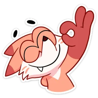 👌 cat, okay gesture, cartoon, animal, cute, sticker whatsapp sticker