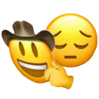 ✨ Emoji, Cowboy, Triste, Émotion, Smiley telegram sticker