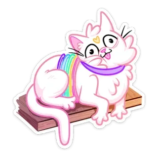 🤪 кот, радуга, стикер, животное, каваи, милый, лгбт telegram sticker