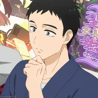 🎎 Anime, Homme, Personne, Pensif, Sérieux telegram sticker