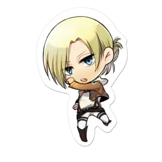😅 Annie Attack on Titan Anime, Chibi, Personagem, Ataque dos Titãs, Annie, Soldado telegram sticker