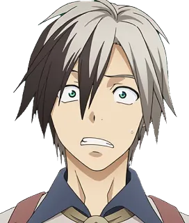 😨 Anime, Manga, Personaggio, Uomo, Preoccupato, Spaventato whatsapp sticker