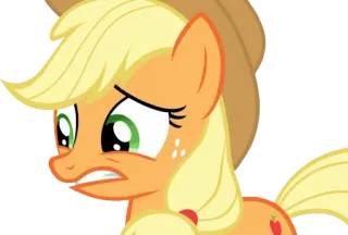 🤔 Applejack My Little Pony pony, cartoon, animal, animated, horse, upset, sad, cartoon character telegram sticker