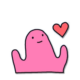 ❤ ステッカー, ピンク, かわいい, ハート, ブロブ, キャラクター, 漫画 telegram sticker