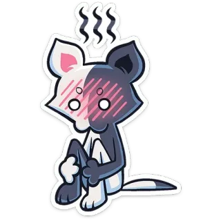 😶 аниме, животное, стикер, мультфильм, смущенный, каваи telegram sticker