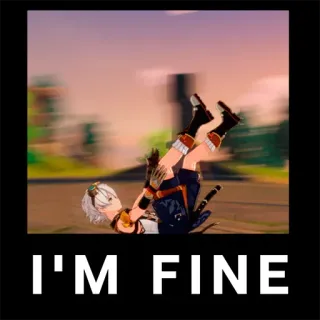🙂 I'M FINE Anime, Autunno, Umorismo, Meme, Cartone animato, Personaggio telegram sticker