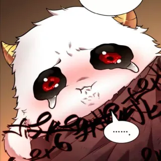 😭 ...... cute, cartoon, fantasy, creature, horns whatsapp sticker