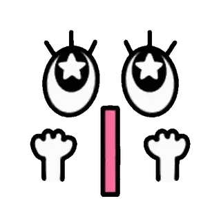 😊 noir, blanc, yeux, étoile, lune, dessin animé, sticker telegram sticker