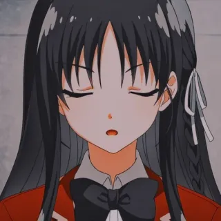 😠 Anime, Ragazza, Uniforme scolastica, Capelli lunghi, Cartone animato, Personaggio telegram sticker