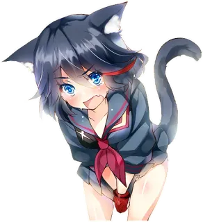 😿 Ryuko Matoi Kill la Kill Anime, Catgirl, Kill la Kill, Ryuko Matoi, Fanart, Manga telegram sticker