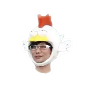 🐔 pessoa, chapéu de galinha, óculos, chapéu telegram sticker