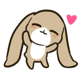 ☺️ coelho, fofo, animal, desenho animado, feliz, orelhas whatsapp sticker