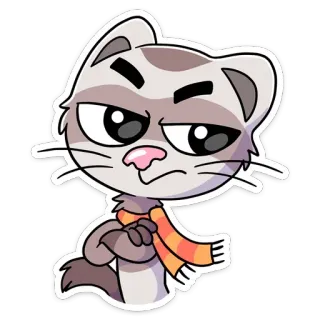 😒 kat, dier, cartoon, sticker, huisdier telegram sticker