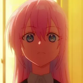 🐻 Anime Mädchen, pinke Haare, süß, Porträt, blaue Augen telegram sticker