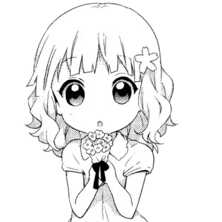 😶 Anime, Manga, Cô gái, Dễ thương, Hoa whatsapp sticker