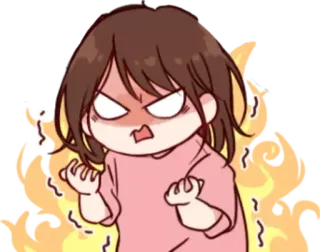 🤬 โกรธ, ไฟ, รำคาญ, อารมณ์, การ์ตูน, ตัวละคร, สีหน้า, บ้า telegram sticker