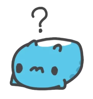 ❓ Blob, Pergunta, Confuso, Sticker, Azul, Fofo telegram sticker