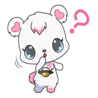 ❓ kawaii, Fragezeichen, süß, Cartoon, Tier, Bär whatsapp sticker