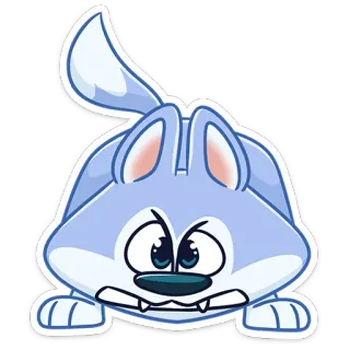 😡 Мультфильм, Волк, Животное, Милый, Наклейка, Злой telegram sticker