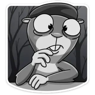 😰 Cartone animato, Animale, Roditore, Personaggio, Carino, Triste telegram sticker