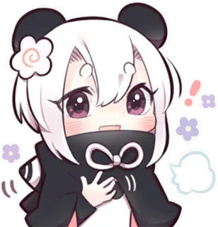 😃 Anime, Chibi, Lindo, Panda, Kawaii, Dibujos animados telegram sticker