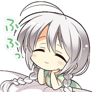 ⚪️ ふふ อนิเมะ, น่ารัก, ผู้หญิง, จิบิ, ผ่อนคลาย, มีความสุข telegram sticker