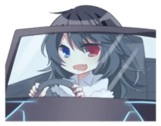 🚘 anime, car, driving, manga, cute, character telegram sticker