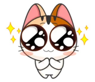 🐱 katze, süß, aufkleber, kawaii, augen, glitzer telegram sticker