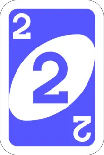 2️⃣ 2 Uno, kaartspel, nummer, 2 telegram sticker