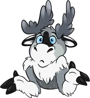 🙄 moose, animal, cartoon, cute, sticker telegram sticker