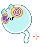 😵‍💫 Cartoon, Benommen, Figur, Niedlich, Ausdruck, Positiv, Symbol telegram sticker