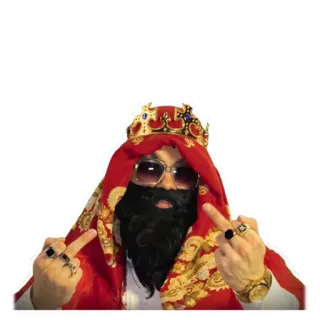 😡 doigt d'honneur, geste offensant, roi, couronne, impoli, attitude telegram sticker