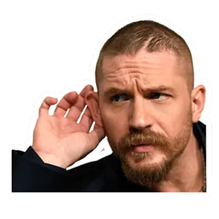 👂 Tom Hardy Tom Hardy, attore, ascolto, ritratto, celebrità telegram sticker