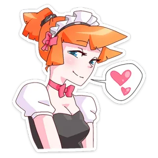 😘 动漫, 角色, 女仆, 爱心, 女性, 可爱 telegram sticker
