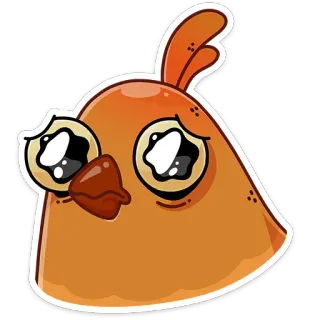 😢 닭, 새, 슬픈, 우는, 만화 telegram sticker