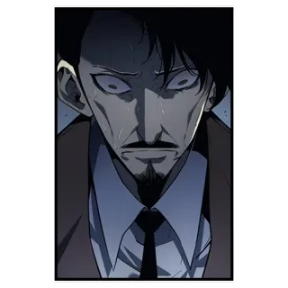 😰 homem, retrato, anime, sério, rosto, expressão telegram sticker