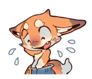 😳 狐狸, 动漫, 卡通, 可爱, 哭泣, 悲伤, 虚构人物 telegram sticker