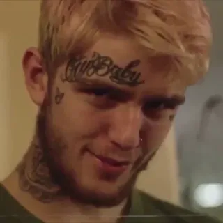 😏 Lil Peep CryBaby lil peep, рэпер, crybaby, тату, тату на лице, портрет telegram sticker