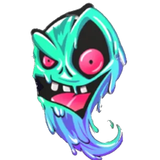 😄 Monster, Schleim, Kreatur, Cartoon, Gruselig, Halloween telegram sticker
