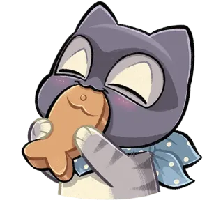 😋 고양이, 동물, 물고기, 만화, 귀여운, 카와이, 스티커 telegram sticker