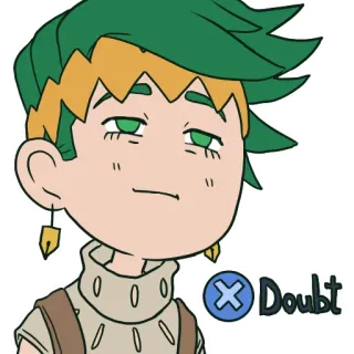 😒 Doubt duda, pregunta, expresión, dibujo animado, pegatina telegram sticker