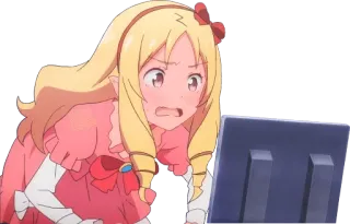 😳 anime, shocked, upset, cartoon, girl, character telegram sticker